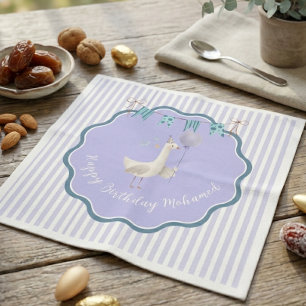 Dwaas Ganzen Eerste Verjaardag Lavendel Jongens Fe Servet