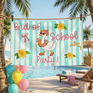Dwaas Ganzen Einde Schoolfeest Strepen Spandoek