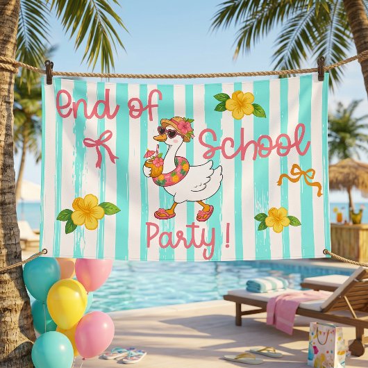 Dwaas Ganzen Einde Schoolfeest Strepen Spandoek