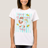 Dwaas Ganzen Einde Schoolfeest Strepen T-Shirt (Voorkant)