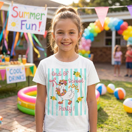 Dwaas Ganzen Einde Schoolfeest Strepen T-Shirt 