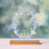 Dwaas Ganzen Fantasievolle Boog Baby Boyerfeest Acryl Bord (Neutraal)