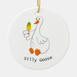 Dwaas ganzen, Grappige Gans, Gans Liefhebber Keramisch Ornament