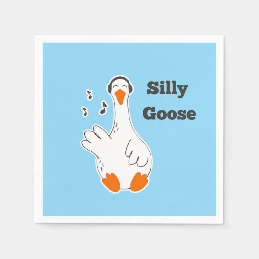 Dwaas ganzen, Grappige Gans, Gans Liefhebber Servet (Voorkant)