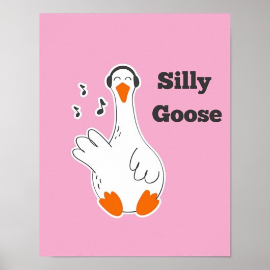 Dwaas ganzen, Grappige Gans, Gansliefhebber Poster (Voorkant)