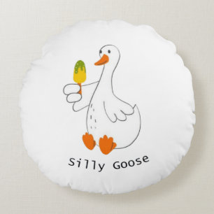 Dwaas ganzen, Grappige Gans, Gansliefhebber Rond Kussen