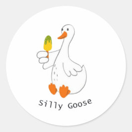 Dwaas ganzen, Grappige Gans, Gansliefhebber Ronde Sticker