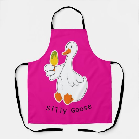 Dwaas ganzen, Grappige Gans, Gansliefhebber Schort (Voorkant)