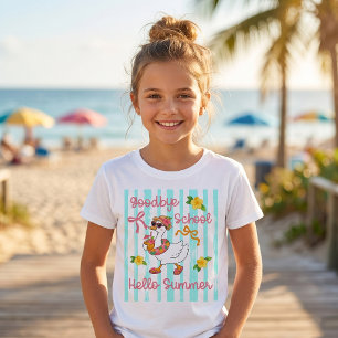 Dwaas Ganzen Hallo Zomer Feest Strepen T-Shirt