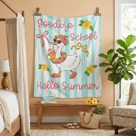 Dwaas Ganzen Hallo Zomer Feest Strepen Wandkleed