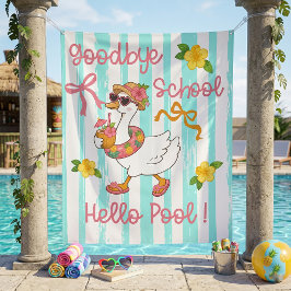 Dwaas Ganzen Hallo Zomer Feest Strepen Wandkleed