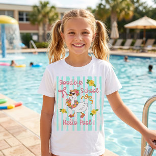 Dwaas Ganzen Hallo Zwembad Feest Strepen T-Shirt