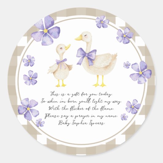 Dwaas Ganzen Kaars Ronde Sticker (Voorkant)