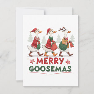 Dwaas Ganzen Kerstmis Feestdagenkaart