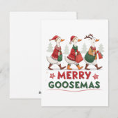 Dwaas Ganzen Kerstmis Feestdagenkaart (Voorkant / Achterkant)
