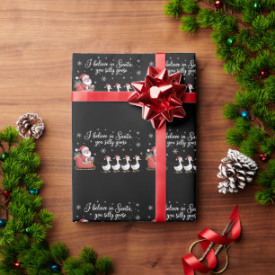 Dwaas Ganzen Kerstmis Ik Geloof in Sinterklaas Gra Cadeaupapier