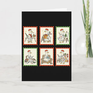 Dwaas ganzen kunst leraar Kerst stamp schilder Ar Kaart