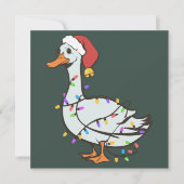 Dwaas Ganzen Licht Kerst Morsige Eend Kerstlichtje Feestdagenkaart (Voorkant)