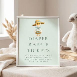 Dwaas Ganzen Luiers Raffle Tickets Baby Shower Bor Poster