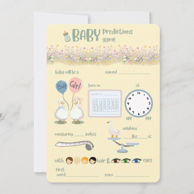 Dwaas ganzen / moeder ganzen baby shower spel (Voorkant)