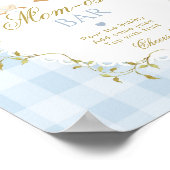 Dwaas Ganzen Moederdag bar Blauw Gingham Poster (Hoek)