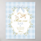 Dwaas Ganzen Moederdag bar Blauw Gingham Poster (Voorkant)
