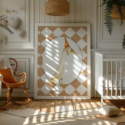 Dwaas Ganzen Neutrale Kinderkamer Muurprint Poster