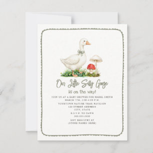 Dwaas Ganzen Paddenstoel Salie Groene Baby Shower Kaart