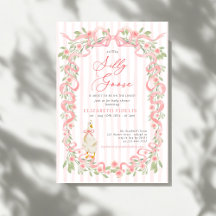 Dwaas Ganzen Roze Strik Bloemrozen Baby Shower