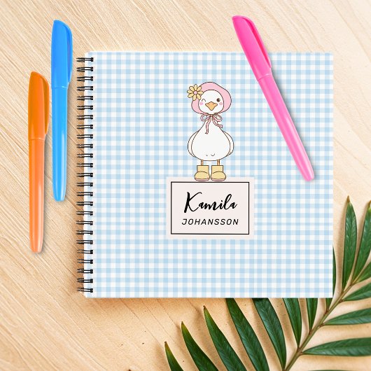 Dwaas Ganzen Roze Strik Coquette Aangepaste Script Notitieboek