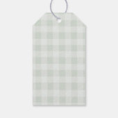 Dwaas Ganzen Salie Geslacht Neutraal Gingham Dank Cadeaulabel (Achterkant)