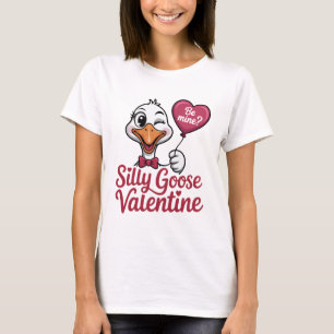 Dwaas Ganzen Valentijnsshirt - Schattige Knipogend T-shirt
