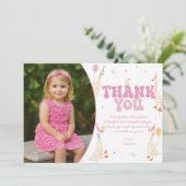 Dwaas Ganzen Verjaardag Bedankt Kaart Meisje Roze (Staand voorkant)