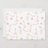 Dwaas Ganzen Verjaardag Bedankt Kaart Meisje Roze (Achterkant)