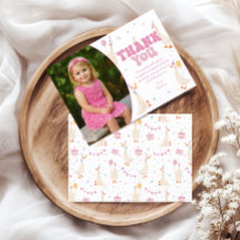 Dwaas Ganzen Verjaardag Bedankt Kaart Meisje Roze