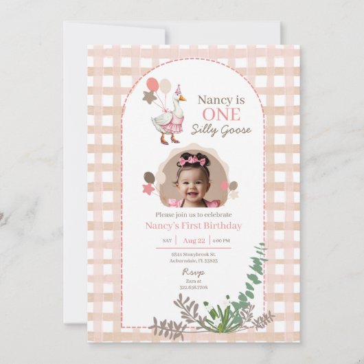 Dwaas Ganzen Verjaardag Elke Leeftijd Bruine Foto  Kaart (Voorkant)