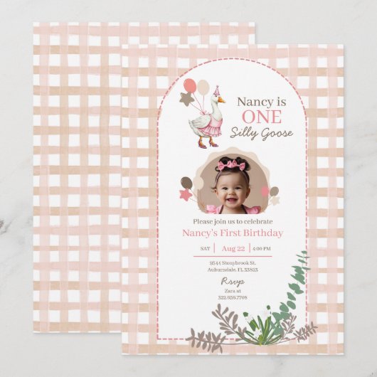 Dwaas Ganzen Verjaardag Elke Leeftijd Bruine Foto  Kaart (Voorkant / Achterkant)