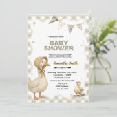 Dwaas Ganzenei Baby Shower Uitnodiging (Staand voorkant)