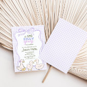 Dwaas Ganzengingham Geslachtsonzijdige Baby Shower Kaart