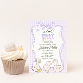 Dwaas Ganzengingham Geslachtsonzijdige Baby Shower Kaart