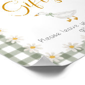 Dwaas Ganzengroen Gingham-babyshower Cadeautafel Poster (Hoek)