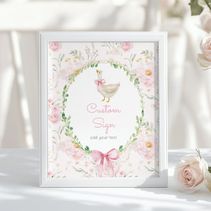 Dwaas Ganzenroze Roze Strik Custom Poster