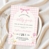 Dwaas Ganzeroze Gingham Babyfeestje Kaart