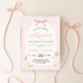 Dwaas Ganzeroze Gingham Babyfeestje Kaart