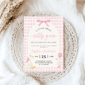 Dwaas Ganzeroze Gingham Babyfeestje Kaart