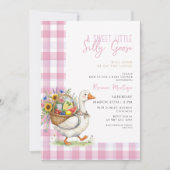 Dwaas Ganzeroze Gingham Bloem Baby Shower Kaart (Voorkant)