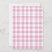 Dwaas Ganzeroze Gingham Bloem Baby Shower Kaart (Achterkant)