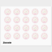Dwaas Ganzeroze Gingham Strik Babyshower Bedankt Ronde Sticker (Vel)