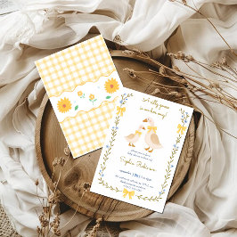 Dwaas Ganzje Baby Shower Uitnodiging | Geel Gingha