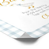 Dwaas Ganzje Blauwe Gingham Baby Borrel Mimosa Bor Poster (Hoek)